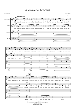 A Man's a Man for A' That - Robert Burns - SATB Choir sheet music