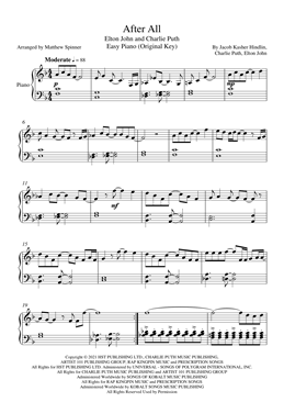 After All - Elton John - Piano sheet music