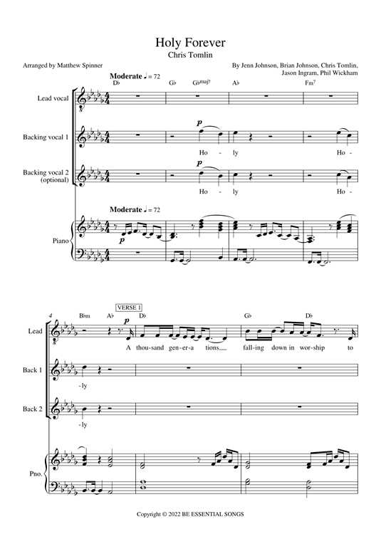 Holy Forever - Chris Tomlin - Voice and Piano sheet music