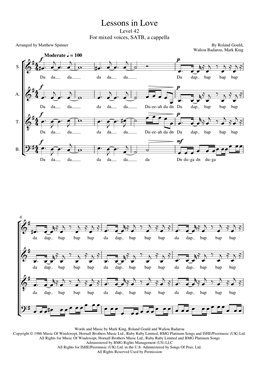 Lessons in Love - Level 42 - SATB Choir sheet music