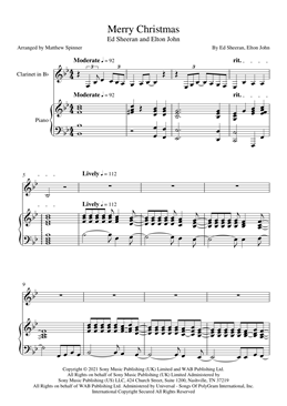 Merry Christmas - Ed Sheeran - Clarinet sheet music