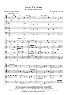 Merry Christmas - Ed Sheeran - String Quartet sheet music