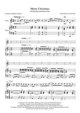 Merry Christmas - Ed Sheeran - Violin sheet music