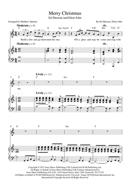 Merry Christmas - Ed Sheeran - Voice and Piano sheet music