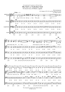 My Girl's a Yorkshire Girl - CW Murphy - SATB Choir sheet music