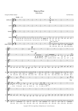 Nine to Five - Dolly Parton - SATB Choir sheet music