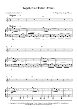 Together in Electric Dreams - Giorgio Moroder - Voice and Piano sheet music
