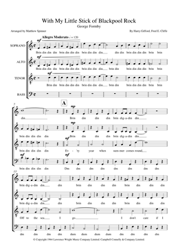 With My Little Stick of Blackpool Rock - George Formby - SATB Choir sheet music
