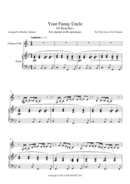 Your Funny Uncle - Pet Shop Boys - Clarinet sheet music