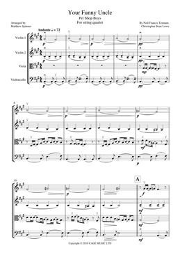 Your Funny Uncle - Pet Shop Boys - String Quartet sheet music
