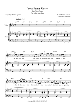 Your Funny Uncle - Pet Shop Boys - Voice and Piano sheet music